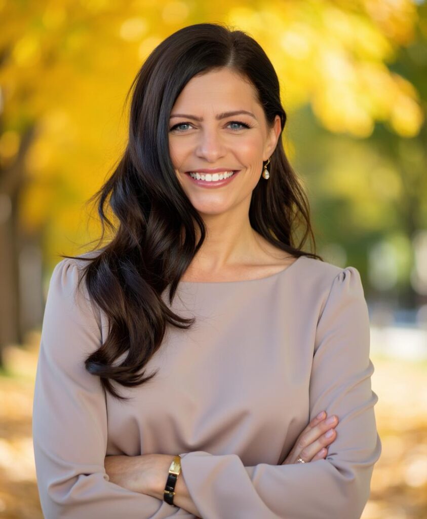 Marie Repucci, founder of J & Mae Marketing, smiling in a professional headshot.
